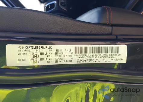 2014 Dodge Durango R/T z USA, uszkodzony, nr VIN 1C4SDJCT9EC598216